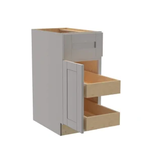Home Decorators Collection Washington Veiled Gray Plywood Shaker Assembled Base Kitchen Cabinet FH 2 ROT Sft Cls L 15 in W x 24 in D x 34.5 in H