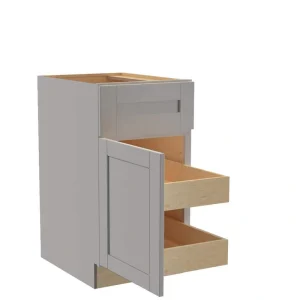 Home Decorators Collection Washington Veiled Gray Plywood Shaker Assembled Base Kitchen Cabinet FH 2 ROT Sft Cls L 18 in W x 24 in D x 34.5 in H
