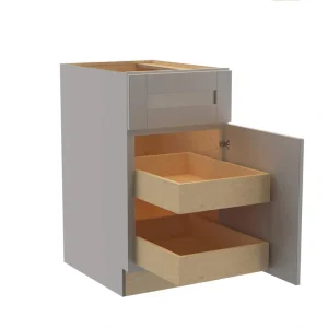 Home Decorators Collection Washington Veiled Gray Plywood Shaker Assembled Base Kitchen Cabinet FH 2 ROT Sft Cls R 18 in W x 24 in D x 34.5 in H