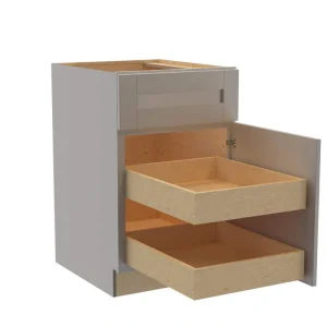 Home Decorators Collection Washington Veiled Gray Plywood Shaker Assembled Base Kitchen Cabinet FH 2 ROT Sft Cls R 21 in W x 24 in D x 34.5 in H