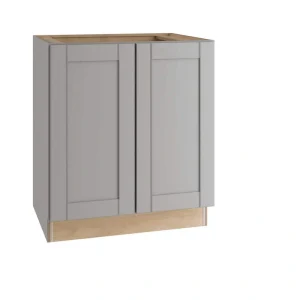 Home Decorators Collection Washington Veiled Gray Plywood Shaker Assembled Base Kitchen Cabinet FH Soft Close 27 in W x 24 in D x 34.5 in H