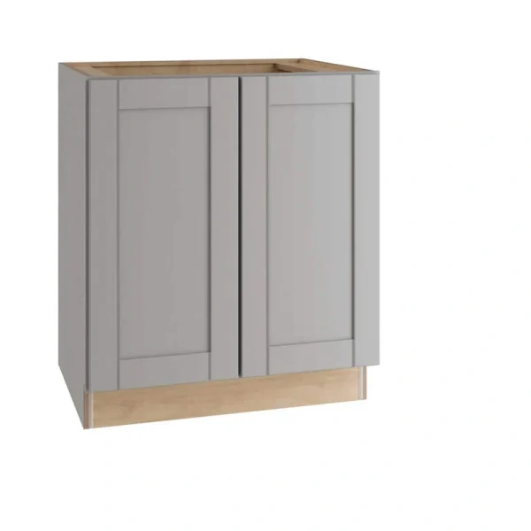 Home Decorators Collection Washington Veiled Gray Plywood Shaker Assembled Base Kitchen Cabinet FH Soft Close 30 in W x 24 in D x 34.5 in H