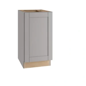 Home Decorators Collection Washington Veiled Gray Plywood Shaker Assembled Base Kitchen Cabinet FH Soft Close Right 15 in W x 24 in D x 34.5 in H