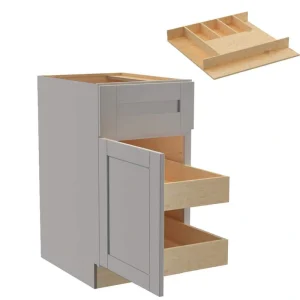 Home Decorators Collection Washington Veiled Gray Plywood Shaker Assembled Base Kitchen Cabinet Left 2ROT CT18 W in. 24 D in. 34.5 in. H