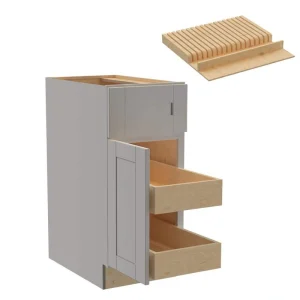 Home Decorators Collection Washington Veiled Gray Plywood Shaker Assembled Base Kitchen Cabinet Left 2ROT KB15 W in. 24 D in. 34.5 in. H