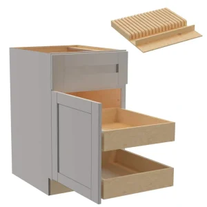Home Decorators Collection Washington Veiled Gray Plywood Shaker Assembled Base Kitchen Cabinet Left 2ROT KB21 W in. 24 D in. 34.5 in. H