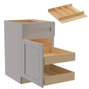 Home Decorators Collection Washington Veiled Gray Plywood Shaker Assembled Base Kitchen Cabinet Left 2ROT UT21 W in. 24 D in. 34.5 in. H