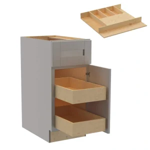 Home Decorators Collection Washington Veiled Gray Plywood Shaker Assembled Base Kitchen Cabinet Rt 2ROT CT15 W in. 24 D in. 34.5 in. H