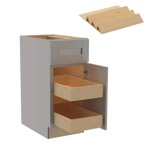 Home Decorators Collection Washington Veiled Gray Plywood Shaker Assembled Base Kitchen Cabinet Rt 2ROT ST15 W in. 24 D in. 34.5 in. H