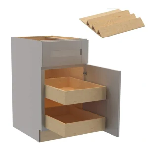 Home Decorators Collection Washington Veiled Gray Plywood Shaker Assembled Base Kitchen Cabinet Rt 2ROT ST18 W in. 24 D in. 34.5 in. H