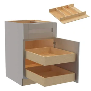 Home Decorators Collection Washington Veiled Gray Plywood Shaker Assembled Base Kitchen Cabinet Rt 2ROT UT21 W in. 24 D in. 34.5 in. H