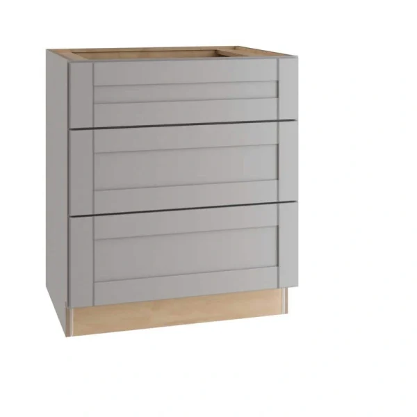 Home Decorators Collection Washington Veiled Gray Plywood Shaker Assembled Cooktop Base Kitchen Cabinet Soft Close 30 in W x 24 in D x 34.5 in H