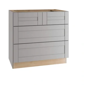 Home Decorators Collection Washington Veiled Gray Plywood Shaker Assembled Cooktop Base Kitchen Cabinet Soft Close 36 in W x 24 in D x 34.5 in H