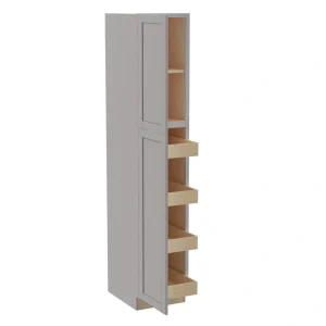 Home Decorators Collection Washington Veiled Gray Plywood Shaker Assembled Utility Pantry Kitchen Cabinet 4 ROT Sft Cls 18 in W x 24 in D x 90 in H T726927234