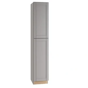 Home Decorators Collection Washington Veiled Gray Plywood Shaker Assembled Utility Pantry Kitchen Cabinet Soft Close 18 in W x 24 in D x 96 in H T726927151
