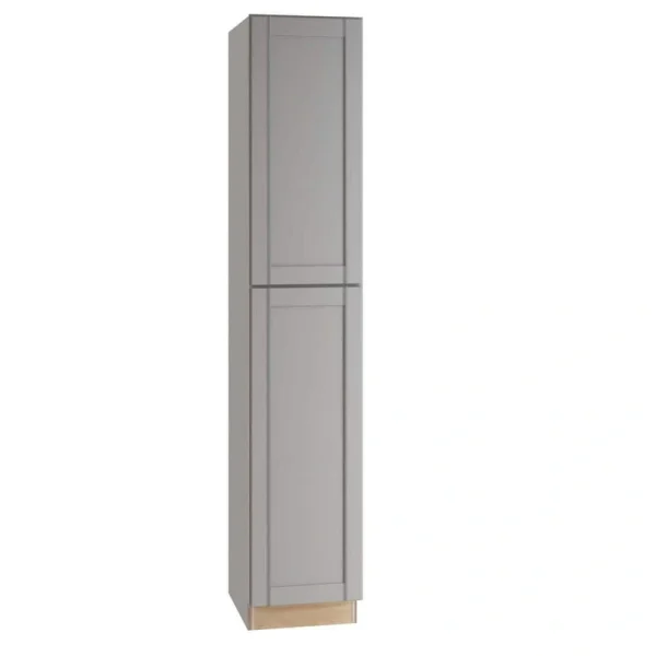 Home Decorators Collection Washington Veiled Gray Plywood Shaker Assembled Utility Pantry Kitchen Cabinet Soft Close 18 in W x 24 in D x 96 in H T726927151