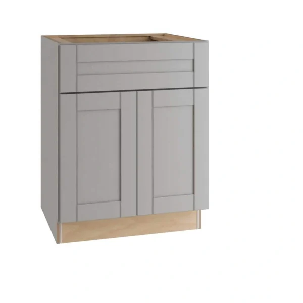 Home Decorators Collection Washington Veiled Gray Plywood Shaker Assembled Vanity Sink Base Kitchen Cabinet Sft Cls 30 in W x 21 in D x 34.5 in H