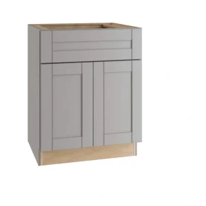 Home Decorators Collection Washington Veiled Gray Plywood Shaker Assembled Vanity Sink Base Kitchen Cabinet Sft Cls 30 in W x 24 in D x 34.5 in H