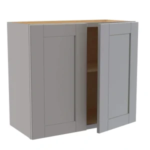 Home Decorators Collection Washington Veiled Gray Plywood Shaker Assembled Wall Kitchen Cabinet Soft Close 27 in. W 12 D in. 24 in. H