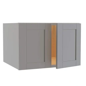 Home Decorators Collection Washington Veiled Gray Plywood Shaker Assembled Wall Kitchen Cabinet Soft Close 27 in. W 24 in. D 18 in. H
