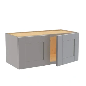 Home Decorators Collection Washington Veiled Gray Plywood Shaker Assembled Wall Kitchen Cabinet Soft Close 27 W in. 12 D in. 12 in. H