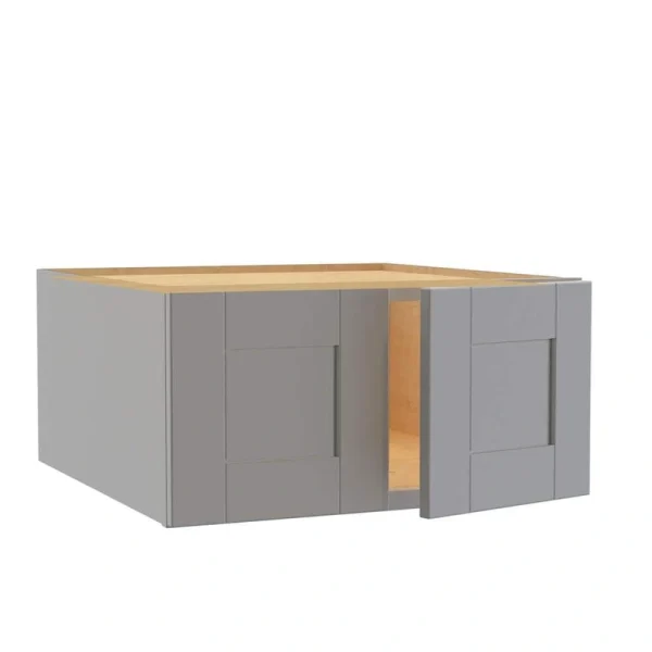 Home Decorators Collection Washington Veiled Gray Plywood Shaker Assembled Wall Kitchen Cabinet Soft Close 27 W in. 12 D in. 18 in. H T726927865