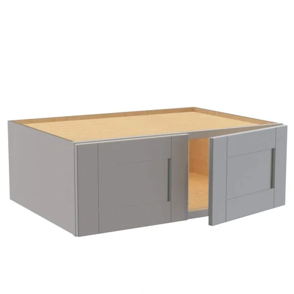 Home Decorators Collection Washington Veiled Gray Plywood Shaker Assembled Wall Kitchen Cabinet Soft Close 33 in. W 24 D in. 12 in. H