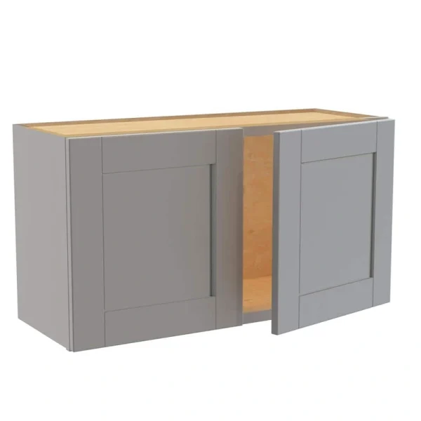 Home Decorators Collection Washington Veiled Gray Plywood Shaker Assembled Wall Kitchen Cabinet Soft Close 33 W in. 12 D in. 18 in. H