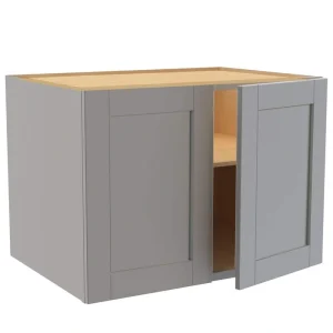 Home Decorators Collection Washington Veiled Gray Plywood Shaker Assembled Wall Kitchen Cabinet Soft Close 33 W in. x 24 D in. x 24 in. H