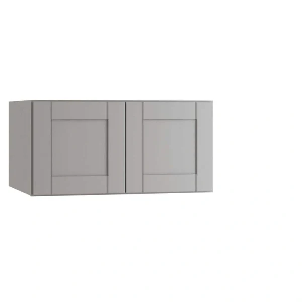 Home Decorators Collection Washington Veiled Gray Plywood Shaker Assembled Wall Kitchen Cabinet Soft Close 36 in W x 12 in D x 24 in H