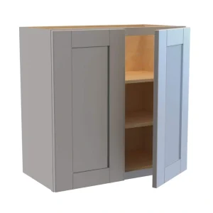 Home Decorators Collection Washington Veiled Gray Plywood Shaker Stock Assembled Wall Kitchen Cabinet 12 in. x 24 in. x 24 in. Soft Close