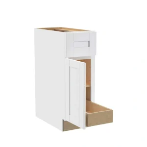 Home Decorators Collection Washington Vesper White Plywood Shaker Assembled Base Kitchen Cabinet FH 1 ROT Sft Cls L 12 in W x 24 in D x 34.5 in H