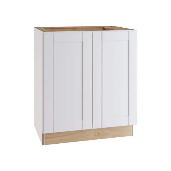 Home Decorators Collection Washington Vesper White Plywood Shaker Assembled Base Kitchen Cabinet FH Soft Close 24 in W x 24 in D x 34.5 in H