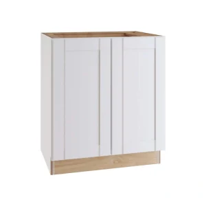 Home Decorators Collection Washington Vesper White Plywood Shaker Assembled Base Kitchen Cabinet FH Soft Close 27 in W x 24 in D x 34.5 in H