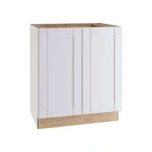 Home Decorators Collection Washington Vesper White Plywood Shaker Assembled Base Kitchen Cabinet FH Soft Close 33 in W x 24 in D x 34.5 in H