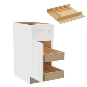 Home Decorators Collection Washington Vesper White Plywood Shaker Assembled Base Kitchen Cabinet Left 2ROT CT15 W in. 24 D in. 34.5 in. H