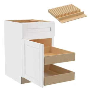 Home Decorators Collection Washington Vesper White Plywood Shaker Assembled Base Kitchen Cabinet Left 2ROT KB21 W in. 24 D in. 34.5 in. H