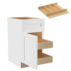 Home Decorators Collection Washington Vesper White Plywood Shaker Assembled Base Kitchen Cabinet Left 2ROT UT18 W in. 24 D in. 34.5 in. H