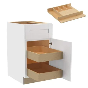 Home Decorators Collection Washington Vesper White Plywood Shaker Assembled Base Kitchen Cabinet Rt 2ROT CT18 W in. 24 D in. 34.5 in. H