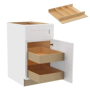 Home Decorators Collection Washington Vesper White Plywood Shaker Assembled Base Kitchen Cabinet Rt 2ROT UT18 W in. 24 D in. 34.5 in. H
