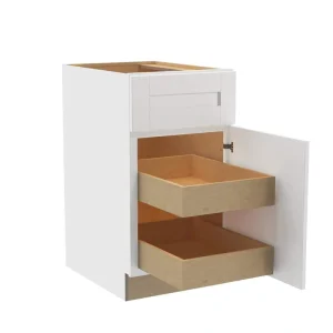 Home Decorators Collection Washington Vesper White Plywood Shaker Assembled Base Kitchen Cabinet Soft Close 18 in W x 24 in D x 34.5 in H T726932115