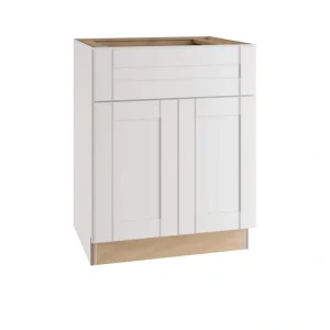 Home Decorators Collection Washington Vesper White Plywood Shaker Assembled Base Kitchen Cabinet Soft Close 24 in W x 24 in D x 34.5 in H