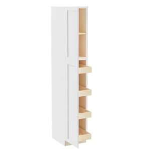 Home Decorators Collection Washington Vesper White Plywood Shaker Assembled Utility Pantry Kitchen Cabinet 4 ROT Sft Cl 18 in W x 24 in D x 96 in H T726927173