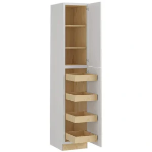 Home Decorators Collection Washington Vesper White Plywood Shaker Assembled Utility Pantry Kitchen Cabinet 4 ROT Sft Cl 18 in W x 24 in D x 96 in H T726927231