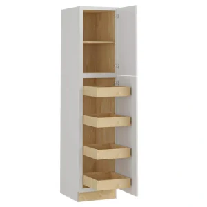 Home Decorators Collection Washington Vesper White Plywood Shaker Assembled Utility Pantry Kitchen Cabinet 4 ROT Sft Cl 18 in W x 24 in D x 84 in H T726927295