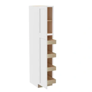 Home Decorators Collection Washington Vesper White Plywood Shaker Assembled Utility Pantry Kitchen Cabinet 4 ROT Sft Cl 18 in W x 24 in D x 84 in H T726927298