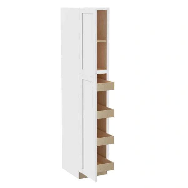 Home Decorators Collection Washington Vesper White Plywood Shaker Assembled Utility Pantry Kitchen Cabinet 4 ROT Sft Cl 18 in W x 24 in D x 90 in H T726927321