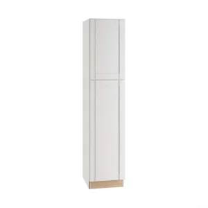 Home Decorators Collection Washington Vesper White Plywood Shaker Assembled Utility Pantry Kitchen Cabinet Soft Close 18 in W x 24 in D x 96 in H