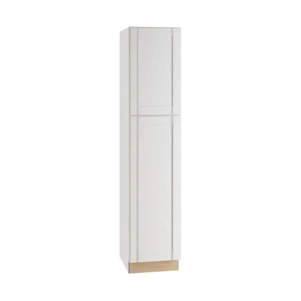 Home Decorators Collection Washington Vesper White Plywood Shaker Assembled Utility Pantry Kitchen Cabinet Soft Close 18 in W x 24 in D x 96 in H