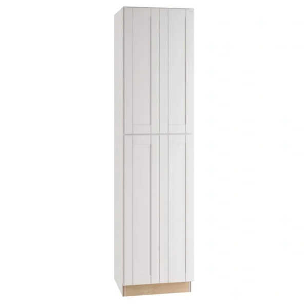 Home Decorators Collection Washington Vesper White Plywood Shaker Assembled Utility Pantry Kitchen Cabinet Soft Close 24 in W x 24 in D x 96 in H